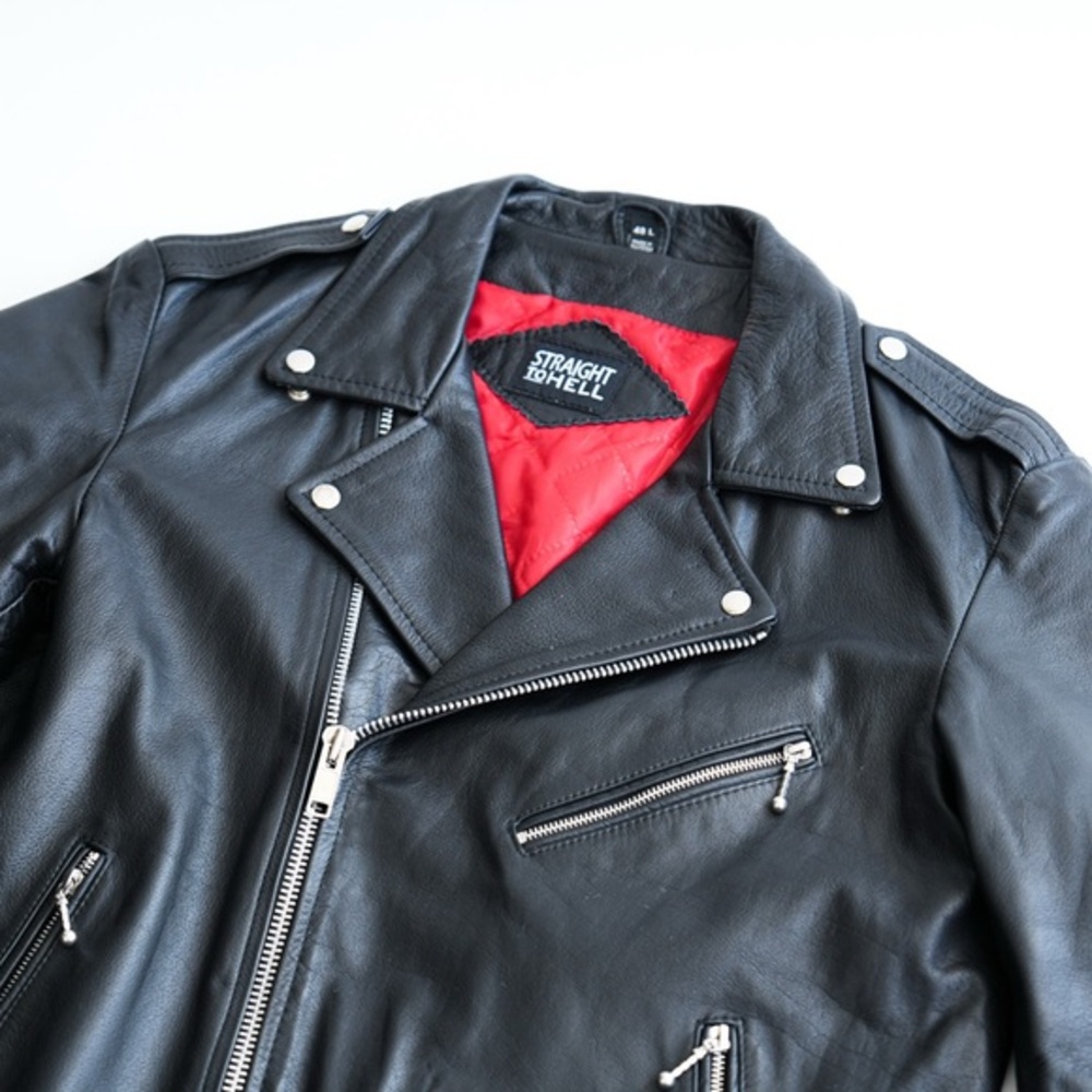STRAIGHT TO HELL Commando Leather Moto Jacket